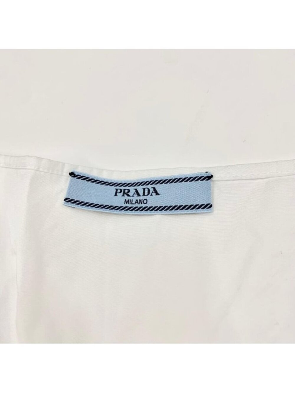 Prada Poplin Dress Cotton Triangle Logo White - Picture 7 of 12